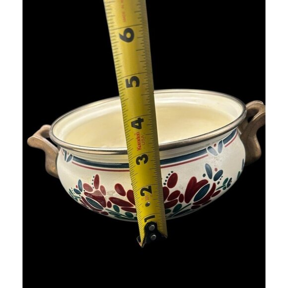 VTG GERMAN ENAMEL COOKWARE CASSEROLE ASTA HERVORRAGENDE KOCHEIGENSCHAFTEN & LID - Picture 8 of 10